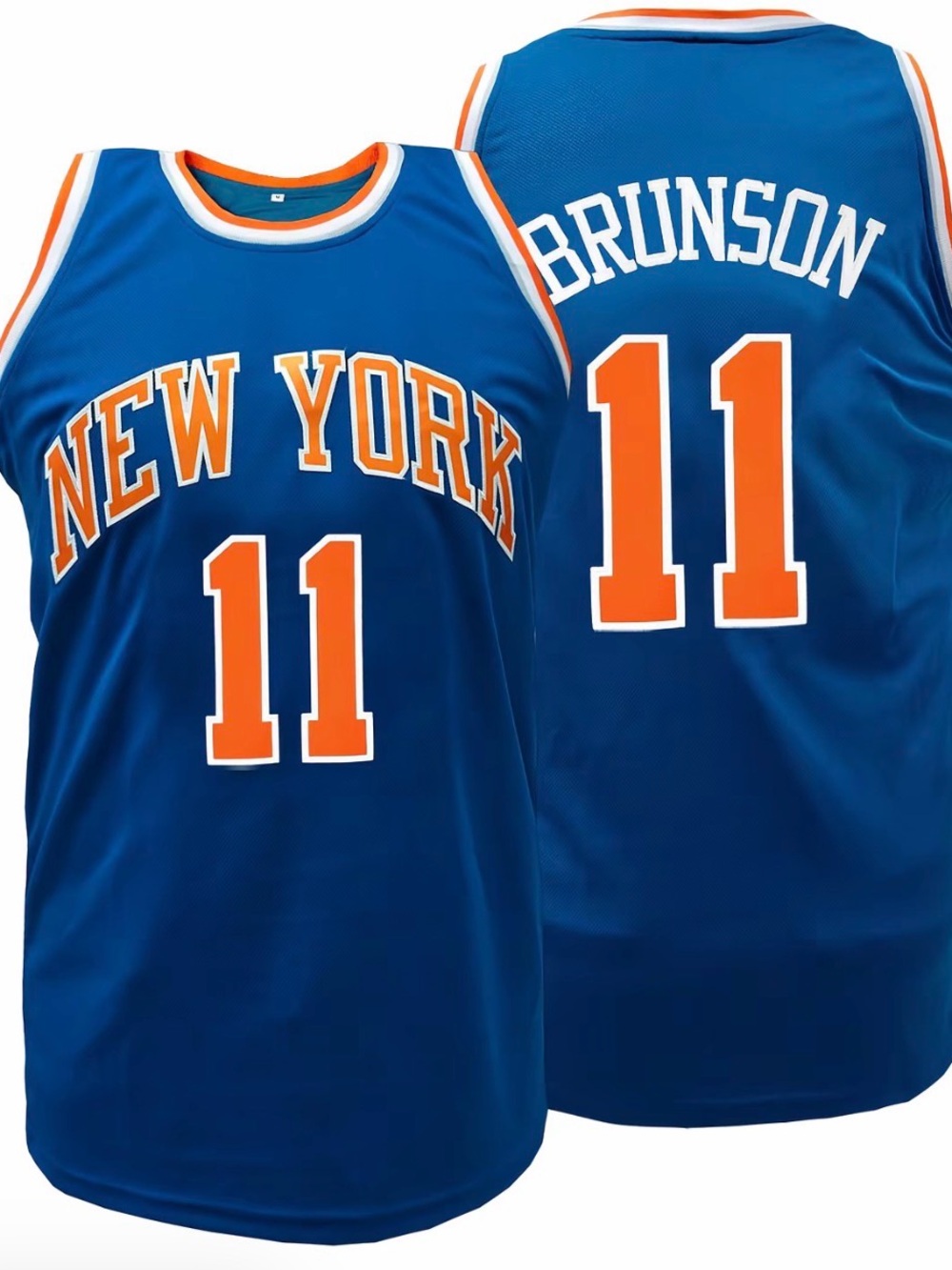 New York #11 Brunson Blue & Orange Basketball Jersey Sz L